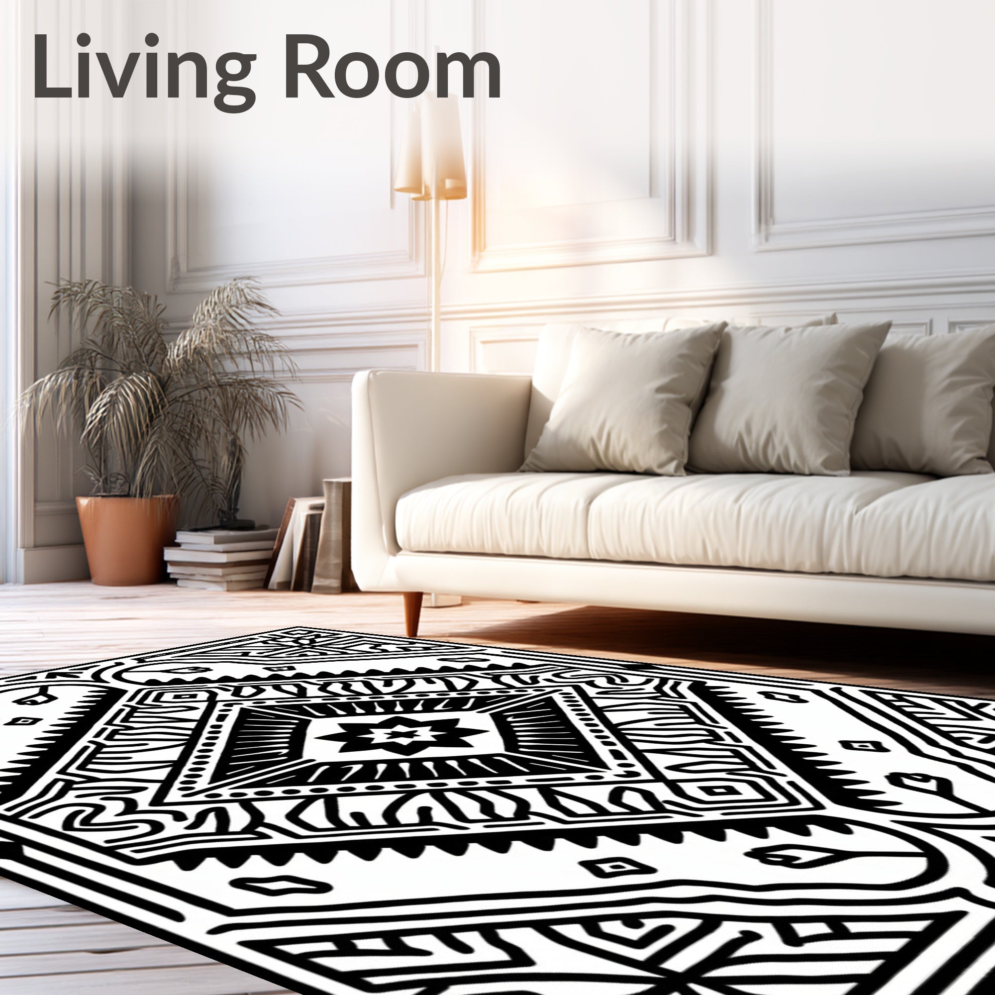 Bold Geometric Star Motif Rug