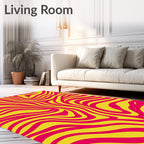 Bold Yellow Pink Zebra Stripes Rug