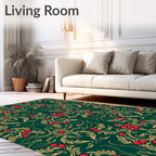 Elegant Floral Berry Pattern Rug
