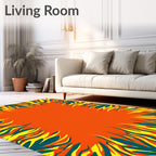 Bold Leaf Flame Pattern Rug