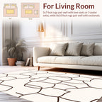 Organic Cell Pattern Beige Rug
