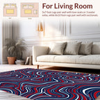 Abstract Red White Blue Swirl Pattern Rug