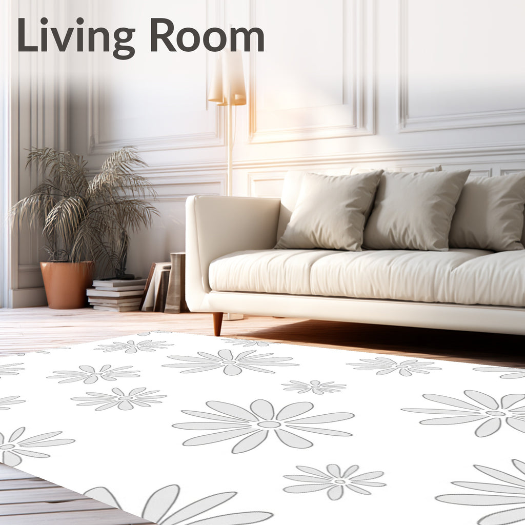Delicate Daisy Floral Pattern Rug