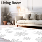 Delicate Daisy Floral Pattern Rug