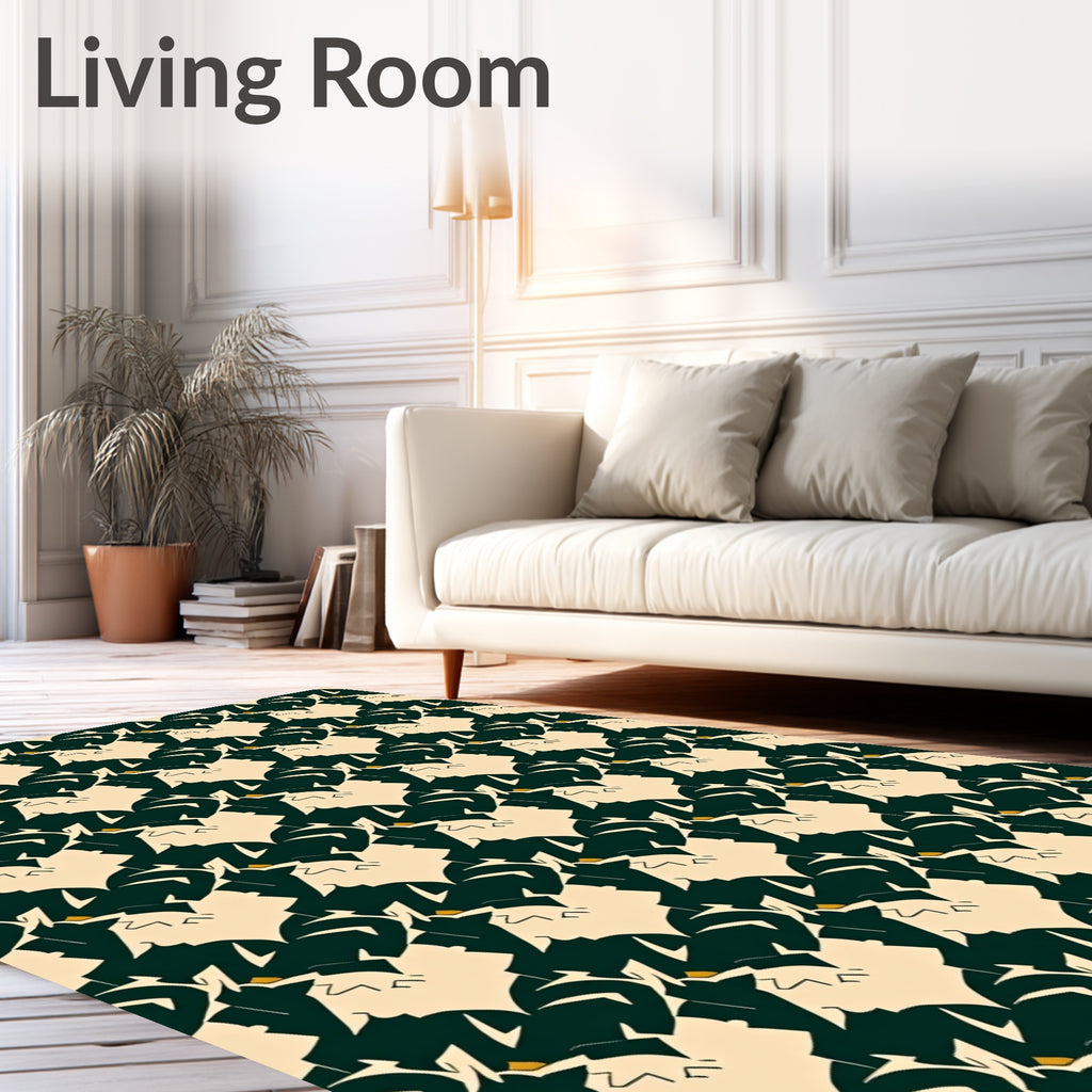 Geometric Abstract Silhouette Pattern Rug
