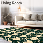 Geometric Abstract Silhouette Pattern Rug