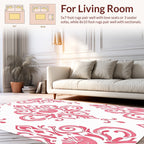 Pink Watercolor Damask Pattern Rug