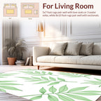 Fresh Green Leaf Pattern Design Rug
