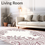 Art Nouveau Crimson Botanical Corner Rug