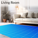 Gradient Grid Blue Tile Style Rug