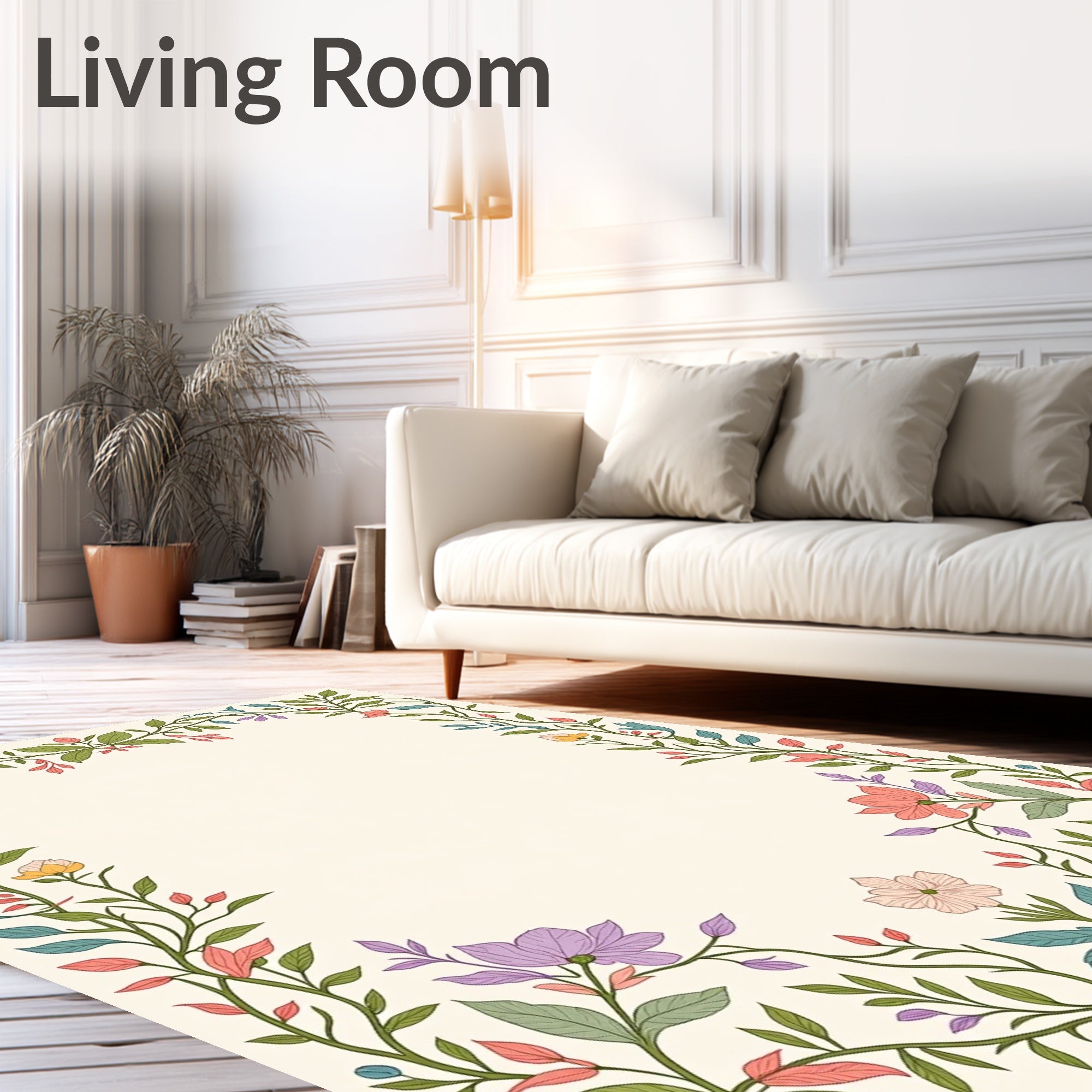 Vining Floral Nature Patterned Rug