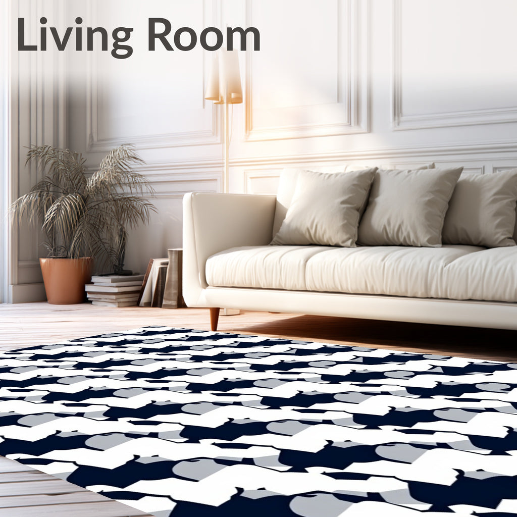 Modern Contour Shape Pattern Rug