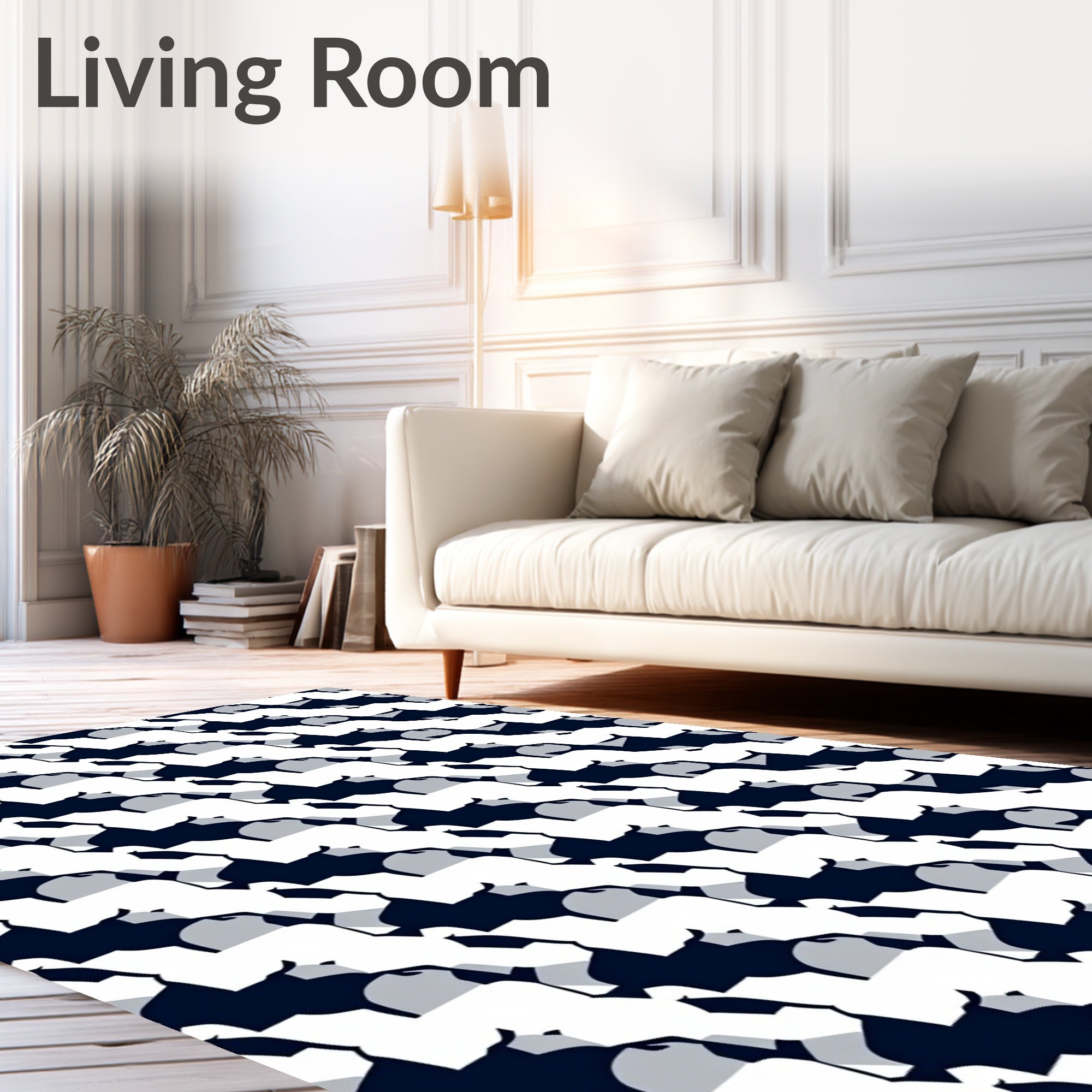 Modern Contour Shape Pattern Rug