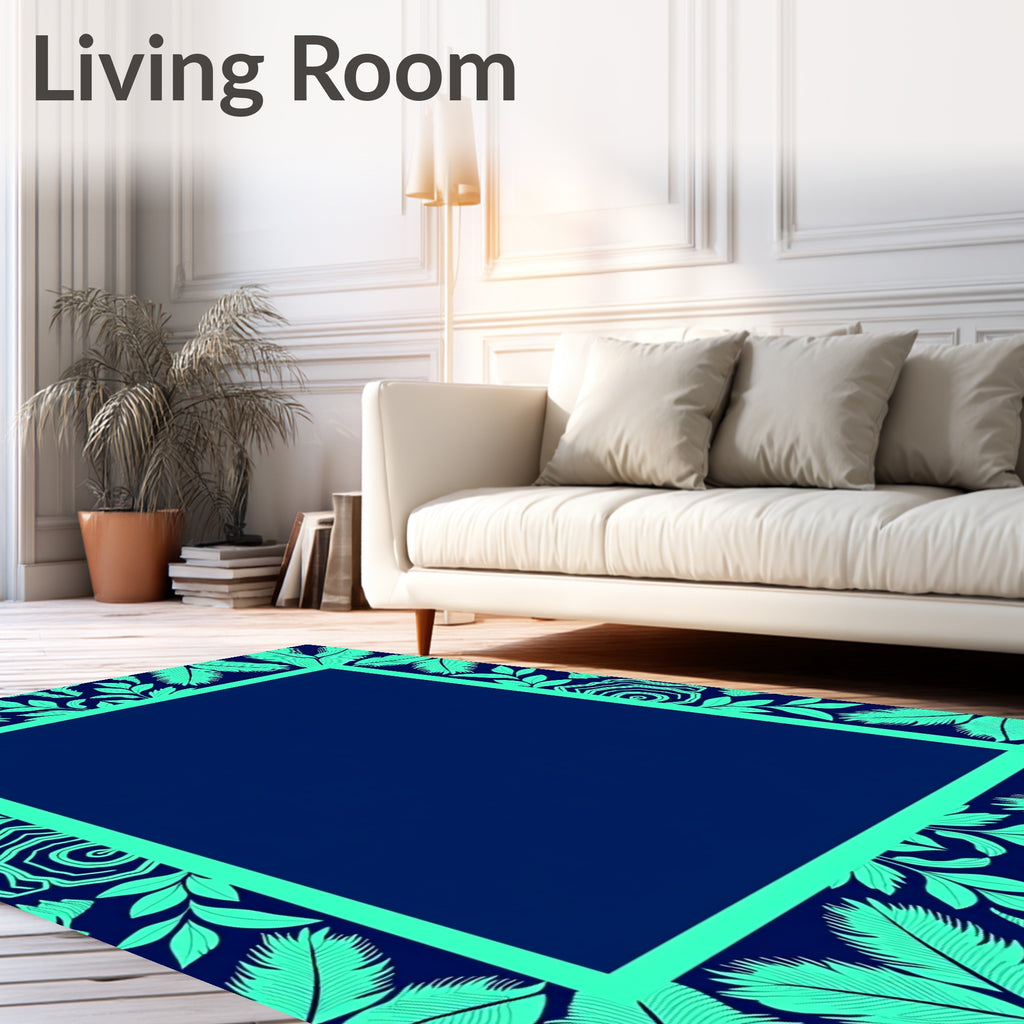 Tropical Leaf Border Design Rug