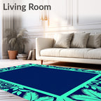 Tropical Leaf Border Design Rug