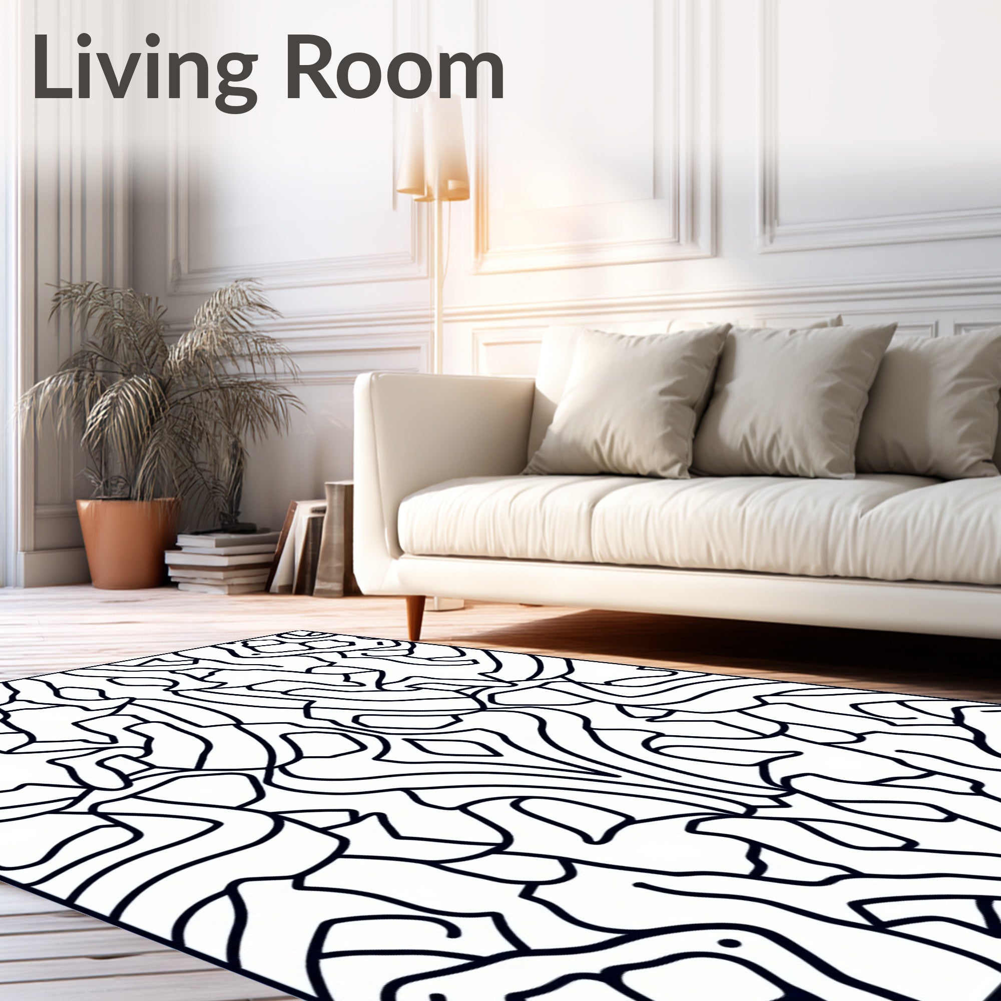 Organic Flow Symmetry Pattern Rug