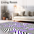 Modern Intersecting Lines Design Rug