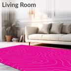 Abstract Swirls Continuous Line Pattern Rug