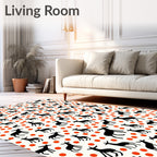 Black Jumping Deer 2 Tone Pattern Rug