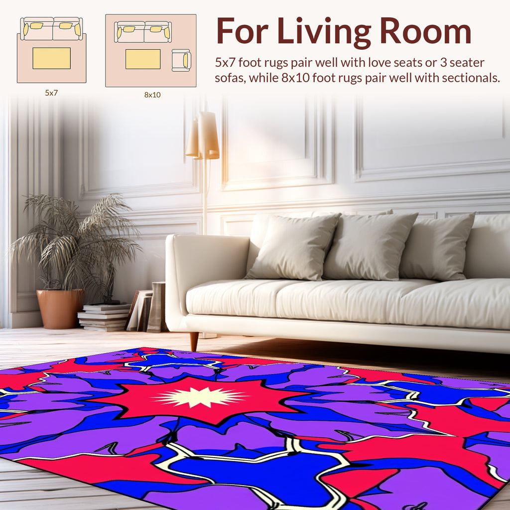 Vibrant Floral Mandala Design Rug