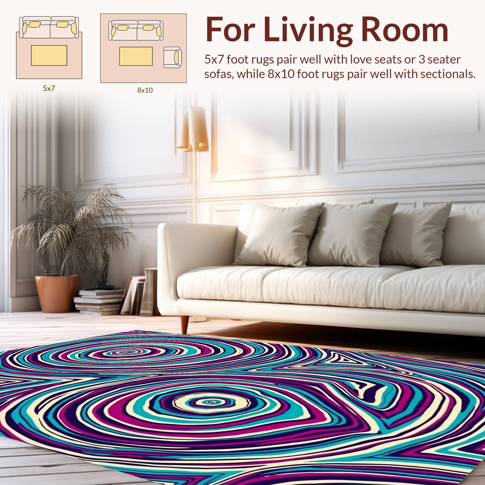 Trippy Swirls Pattern Rug