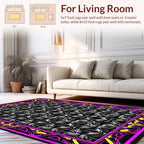 Geometric Abstract Metallic Pattern Rug