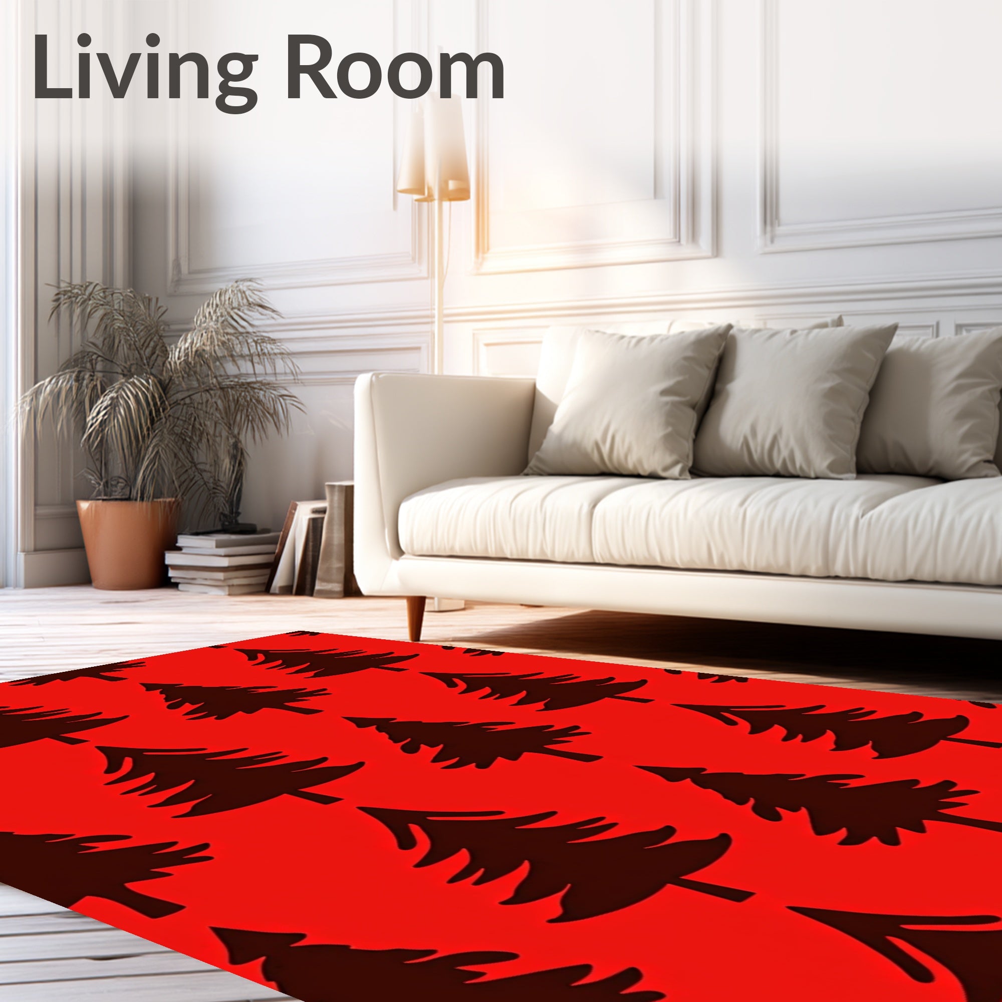 Bold Silhouette Forest Pattern Rug