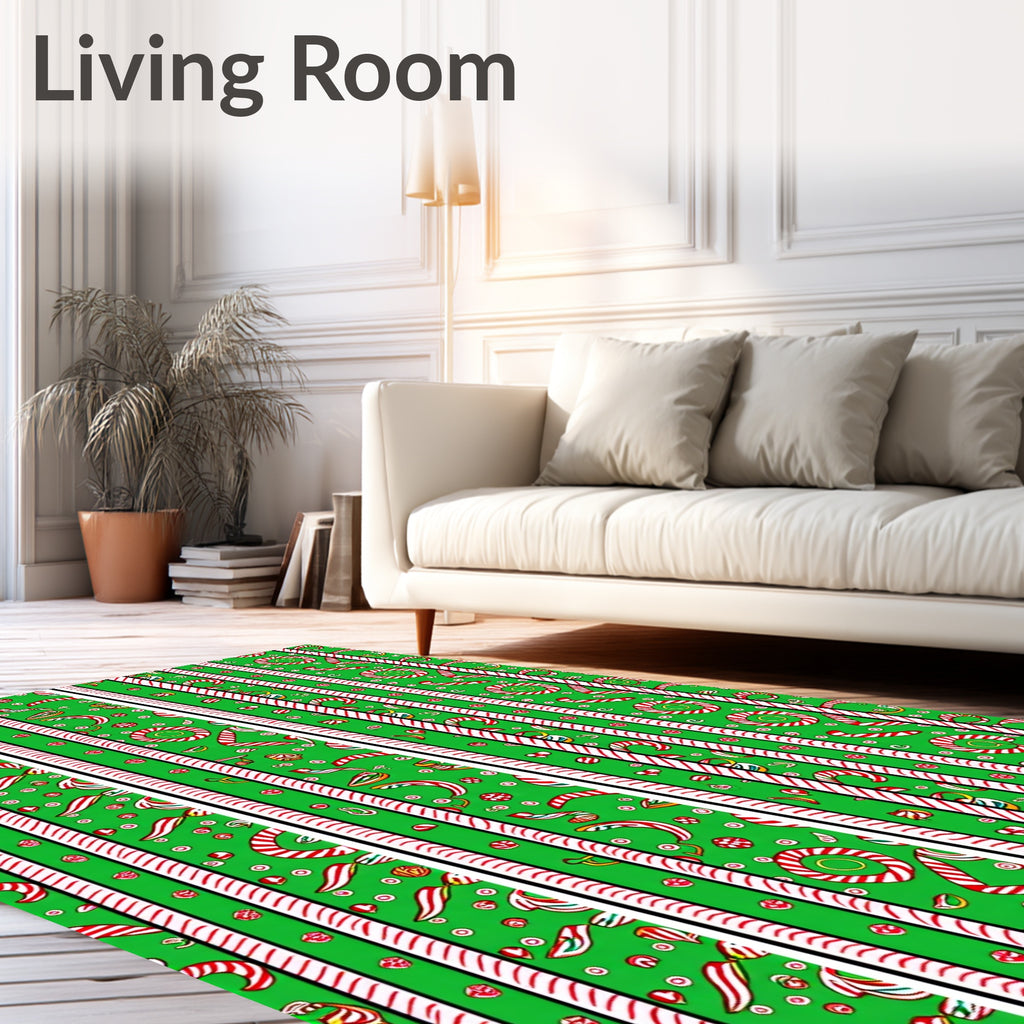 Candy Cane Stripe Pattern With Accents Rug