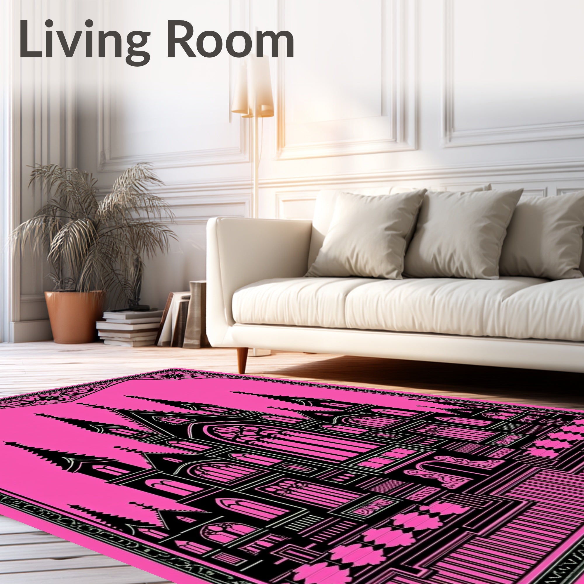 Gothic Castle Ornate Design Rug