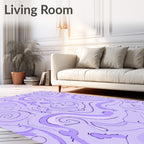 Lilac Wavy Swirl Art Design Rug
