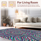 Vibrant Swirled Line Pattern Design Rug