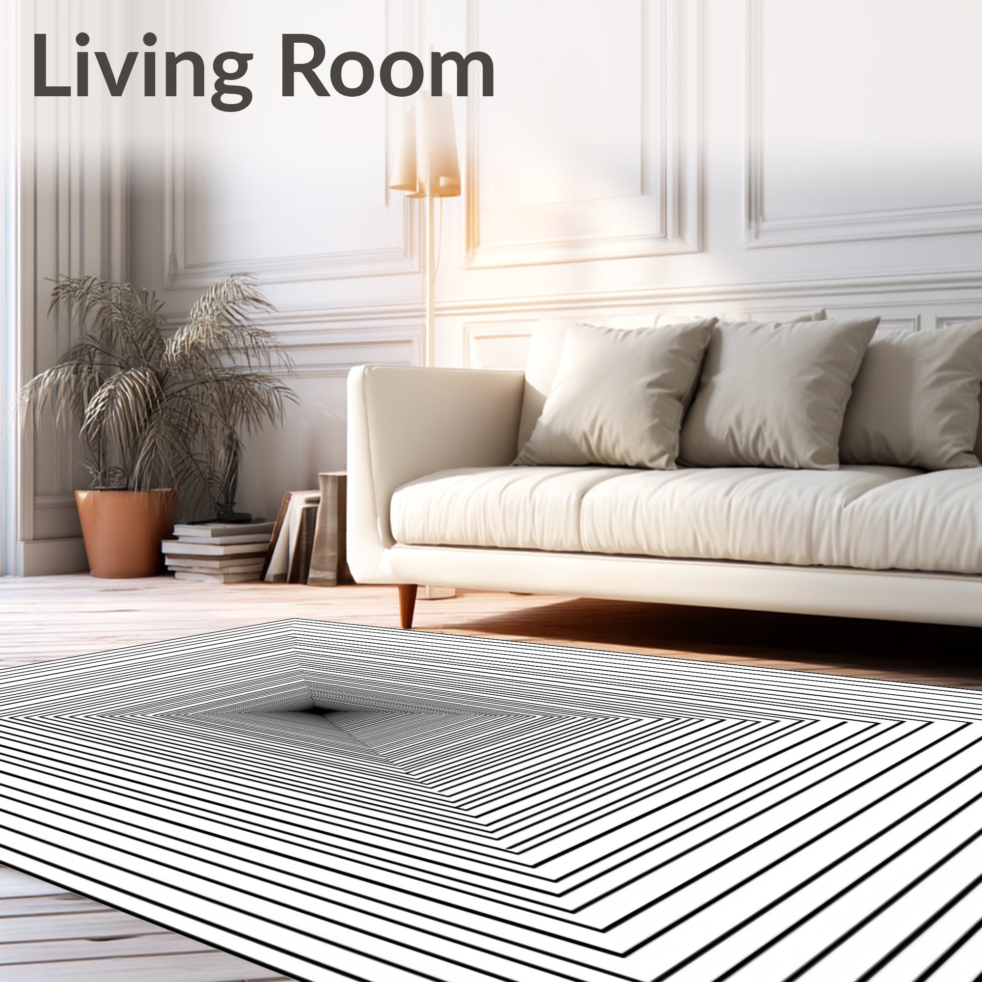 Concentric Square Tunnel Design Rug