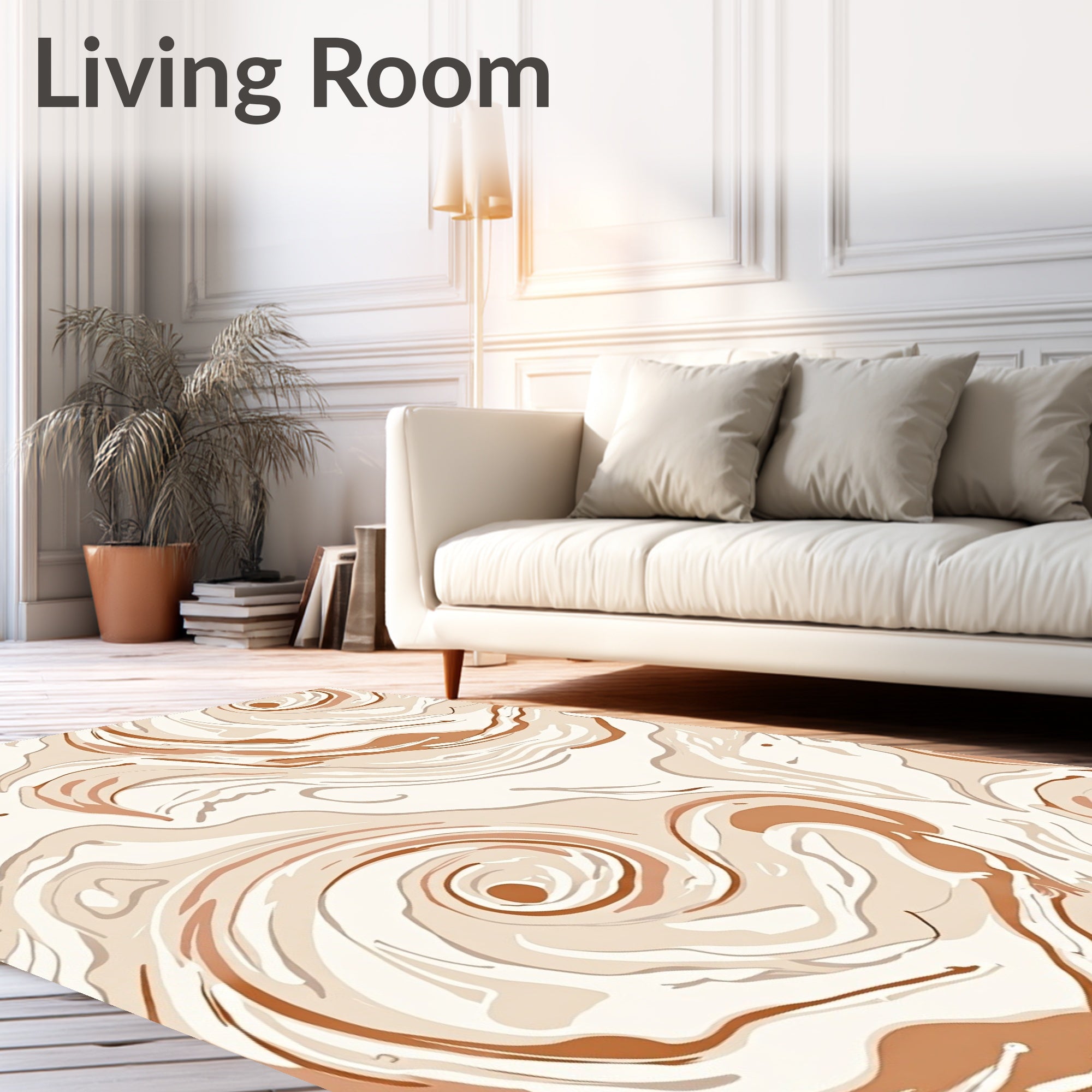 Abstract Swirl Warm Tones Rug