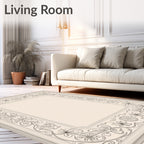 Elegant Floral Scrollwork Patterned Rug