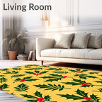 Holly Berry Festive Pattern Rug