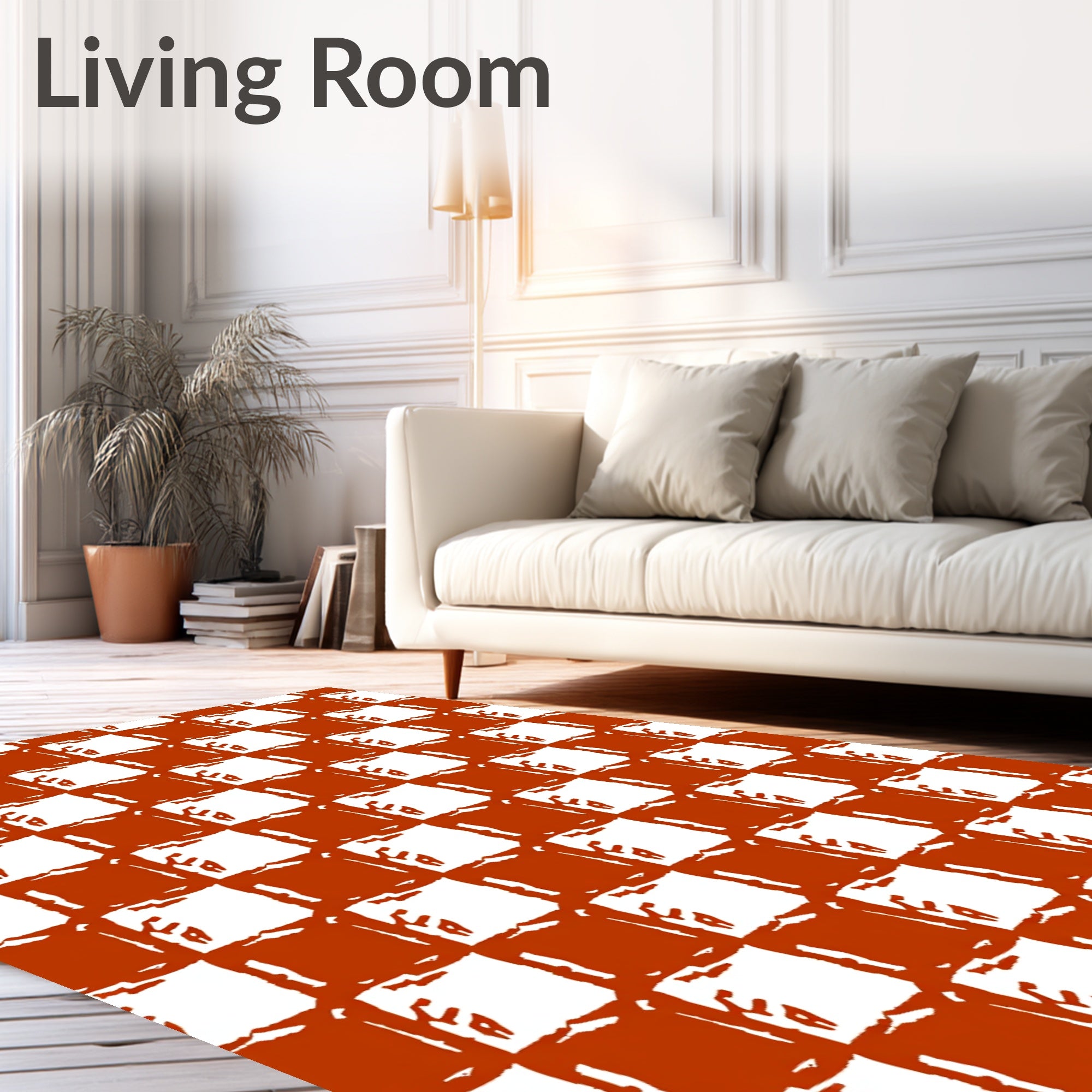 Rough Checkered Stamp Pattern Rug