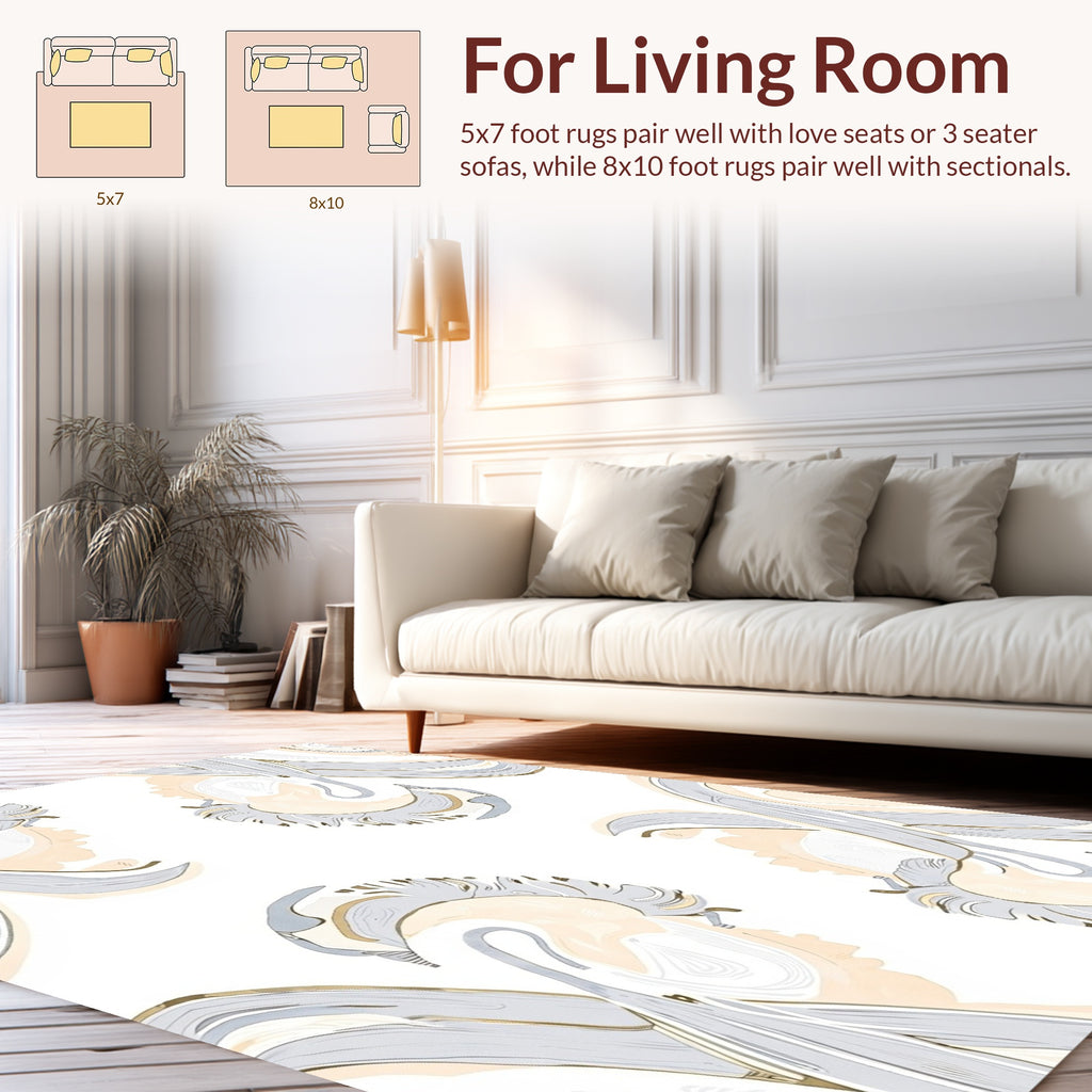 Abstract Swirl Ribbon Pattern Design Rug