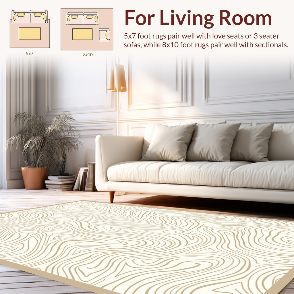 Light Wood Grain Swirl Pattern Rug