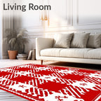 Red White Gingham Pattern Rug