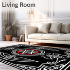 Gothic Star With Red Wheel Design Rug