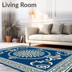 Imperial Blue Floral Medallion Pattern Rug