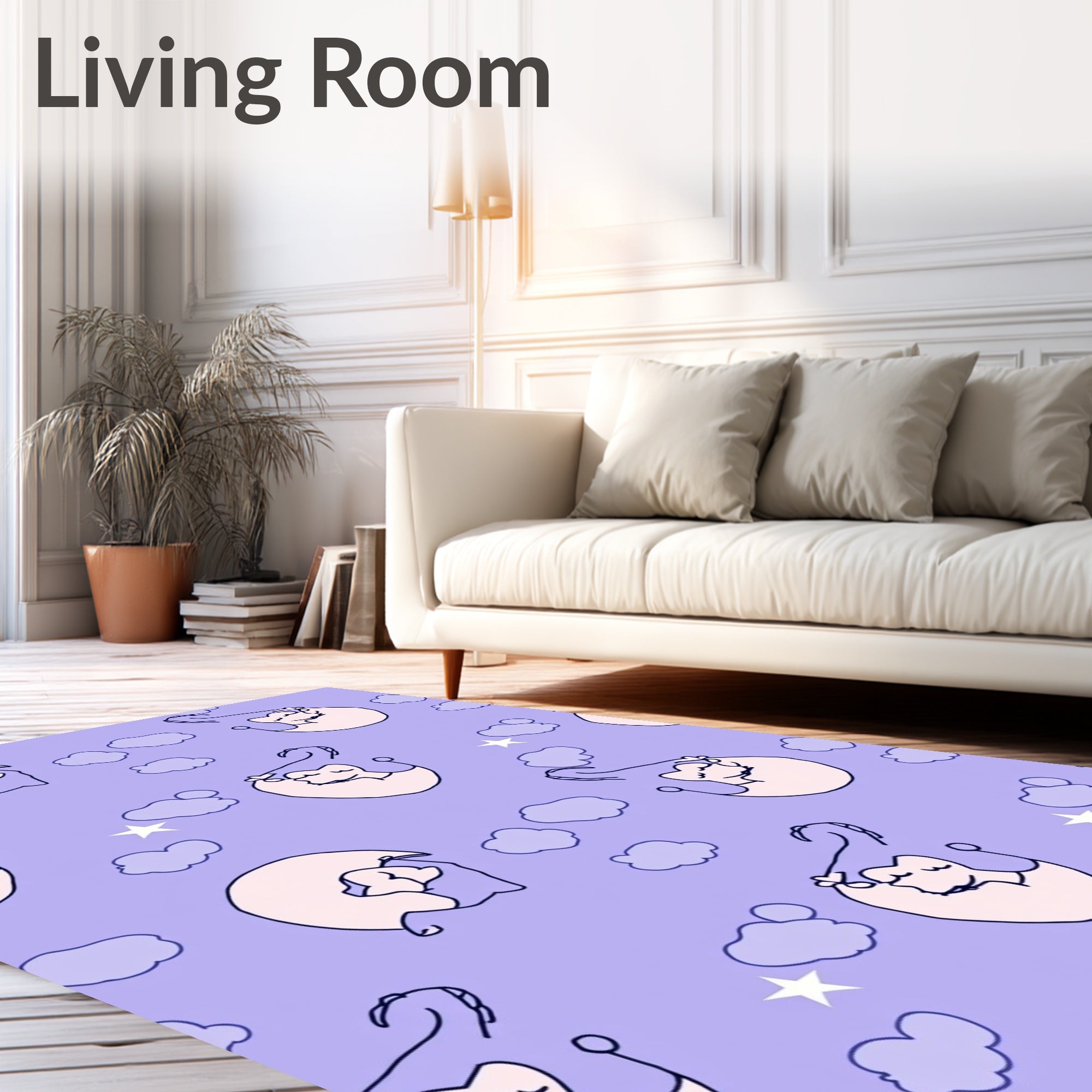Dreamy Cloud Star Pattern Rug