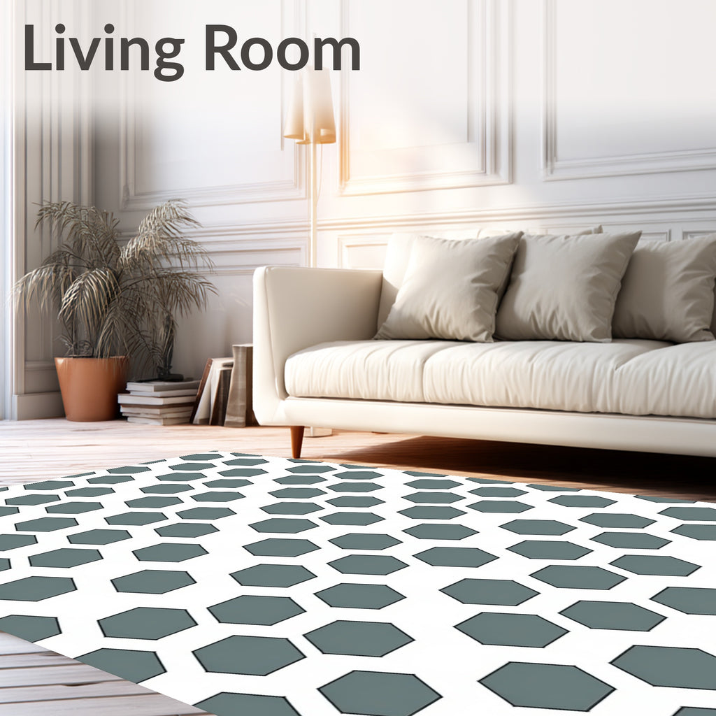 Geometric Hexagon Pattern Design Rug