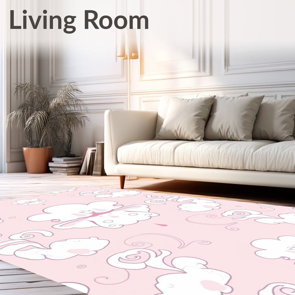 Cute Cloud And Swirl Pattern Rug