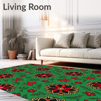 Bold Floral Medallion Pattern Rug