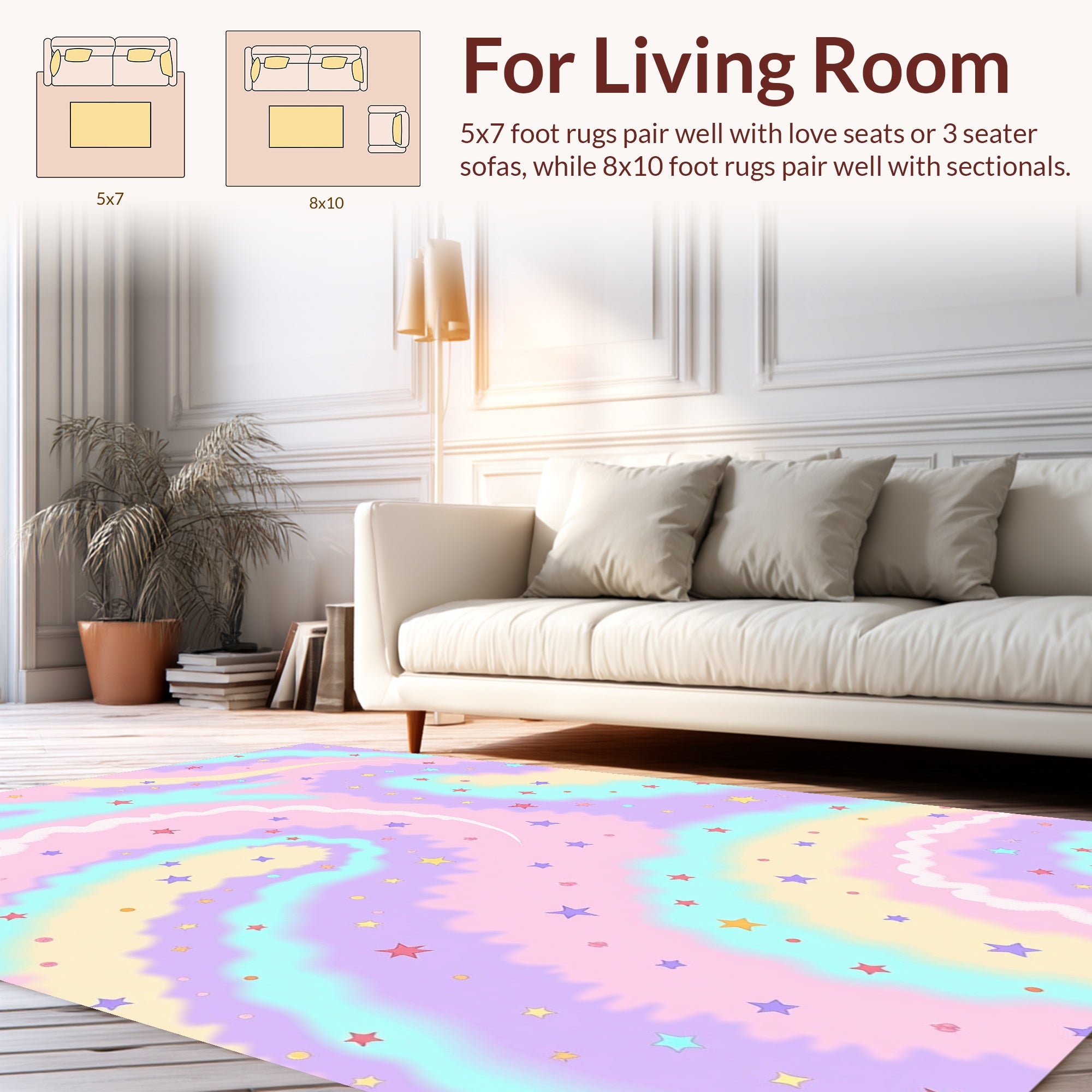 Pastel Swirl Starry Dream Rug