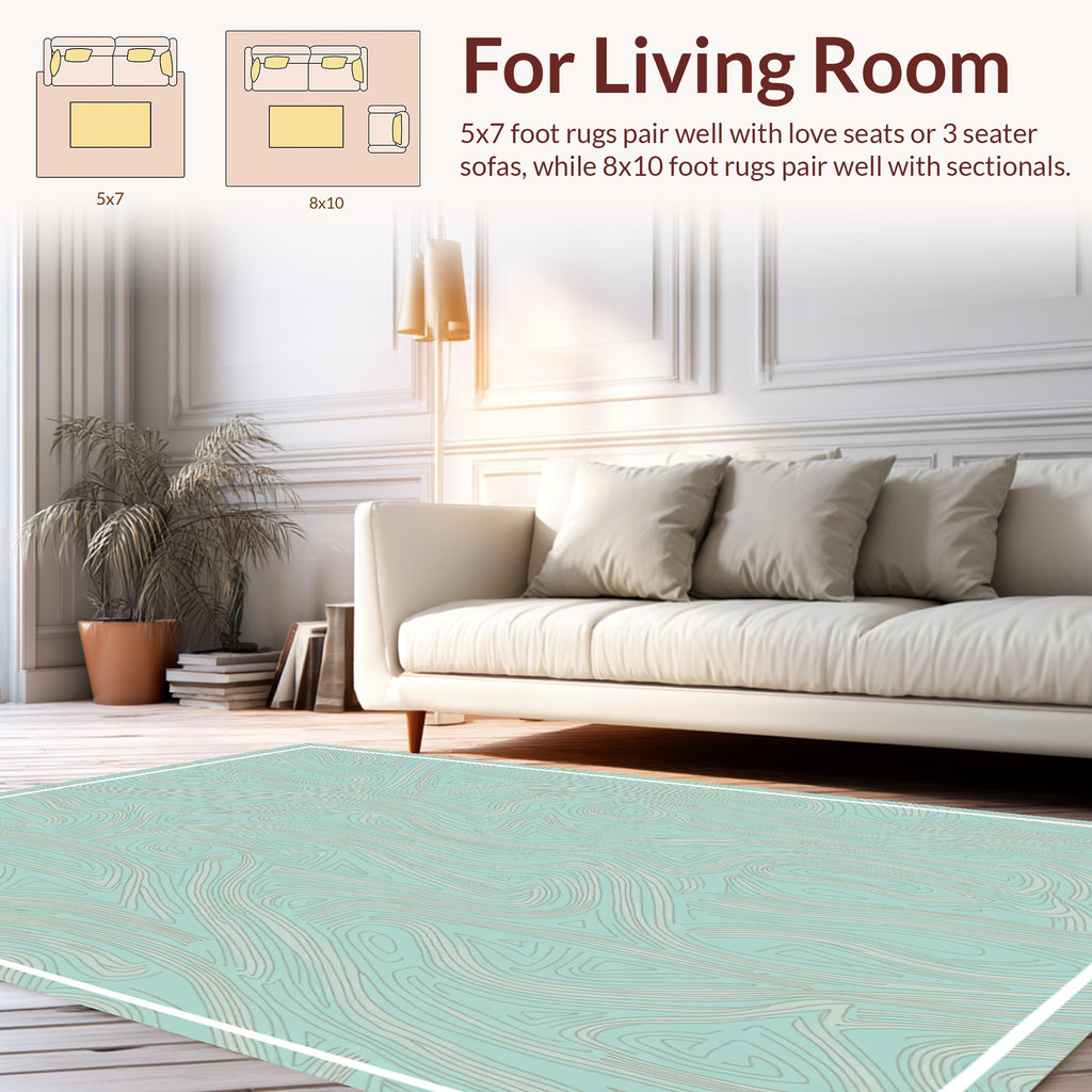 Abstract Swirling Contour Pattern Design Rug