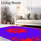 Bold Starburst Corner Frame Design Rug