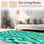 Teal Jade Abstract Vertical Geometric Rug