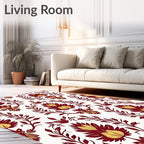 Regal Floral Damask Pattern Design Rug
